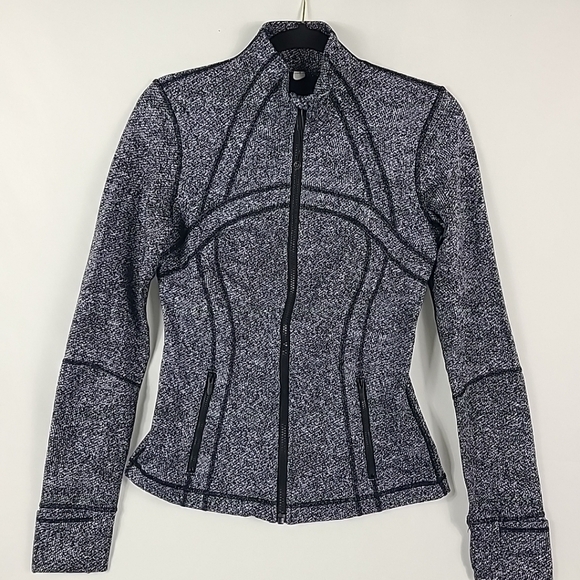 Jackets & Blazers - Lululemon Women's Define Full Zip Fusion Jacquard Black Violet Viola Sz 6